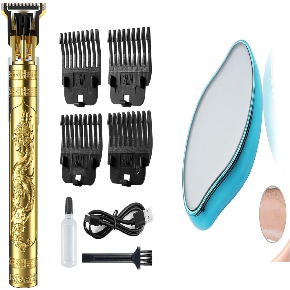 Crystal Hair Remover For Women And Men,Stone Smooth Skin Crystal Painless Hair Removal Stone Trimmer For Beard,Hairs,Moustache & Face,Electric T Blade Zero Gapped Shaving Machine Men's Grooming
