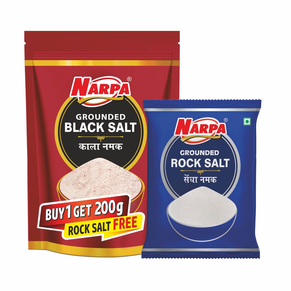 Narpa Black Salt 500g | Buy 1 & Get 200g Rock Salt Free | Natural & Mineral-Rich Salt |Kala Namak for Cooking,fruits,Chaat & Salad