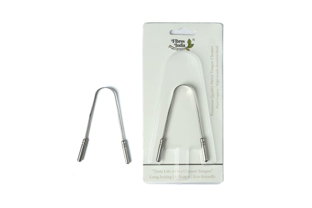 Fibres India Stainless Steel Tongue Cleaner for KIds | Oral Care Tool | Dental Care for Boys & Girls (Pack of 2)