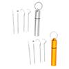 CALANDIS 4x Tootick Set Portable with Holder Case Tootick Hook for Picnic Silver | Dental Floss & Flossers | Oral Care view 2