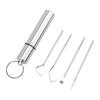 CALANDIS 4x Tootick Set Portable with Holder Case Tootick Hook for Picnic Silver | Dental Floss & Flossers | Oral Care view 3