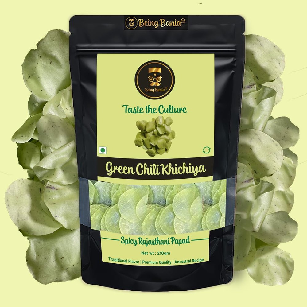Being Bania Green Chili Khichiya | Spicy Rajasthani Papad