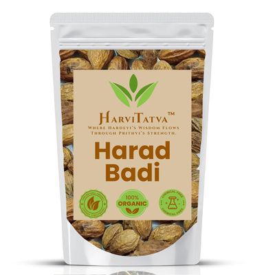 HarviTatva Harad Badi Whole | Big Haritaki | Terminalia Chebula | Ink Nut | Kadukkai | Ayurvedic Digestive Fruit | 100% Natural & Sun-Dried Chemical Free 200gm