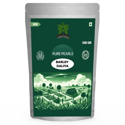 PUREPEARLS Barley Dalia-500 Gram (Jau Ka Dalia,Jau Porridge) Healthy Grains Fibre Rich/Immunity Builder Baarly Dalia- 500G