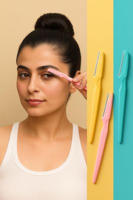 Deborganic Face Razor Set of 3 | Reusable Stainless Steel Face Razor for Women | Gentle Hair Removal for Facial & Bikini Area