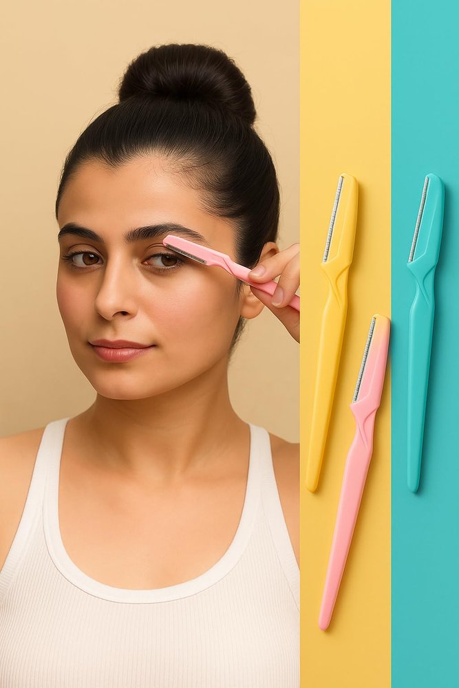 Deborganic Face Razor Set of 3 | Reusable Stainless Steel Face Razor for Women | Gentle Hair Removal for Facial & Bikini Area