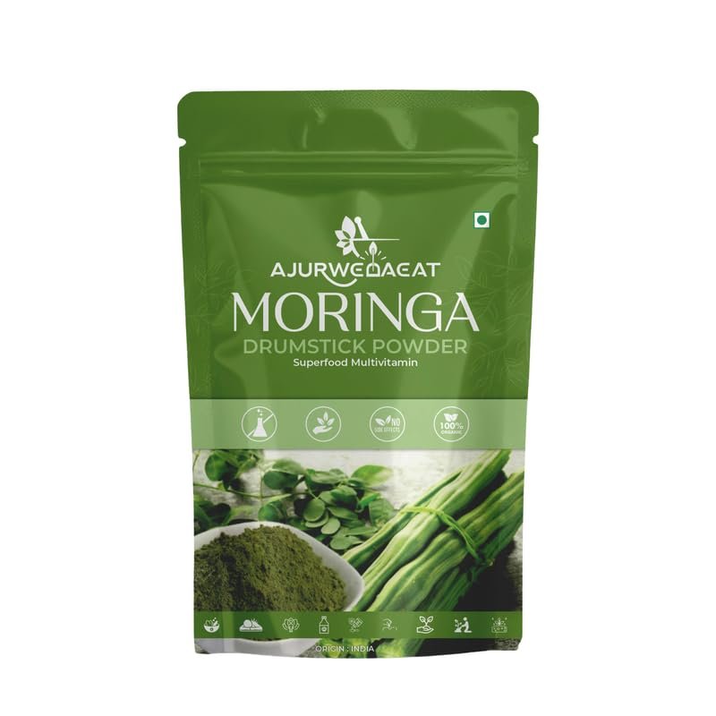 AJURWEDAEAT Drumstick (Moringa) Powder | Natural & Organic | Rich in Nutrients & Antioxidants | Plant-Based Superfood for Daily Wellness