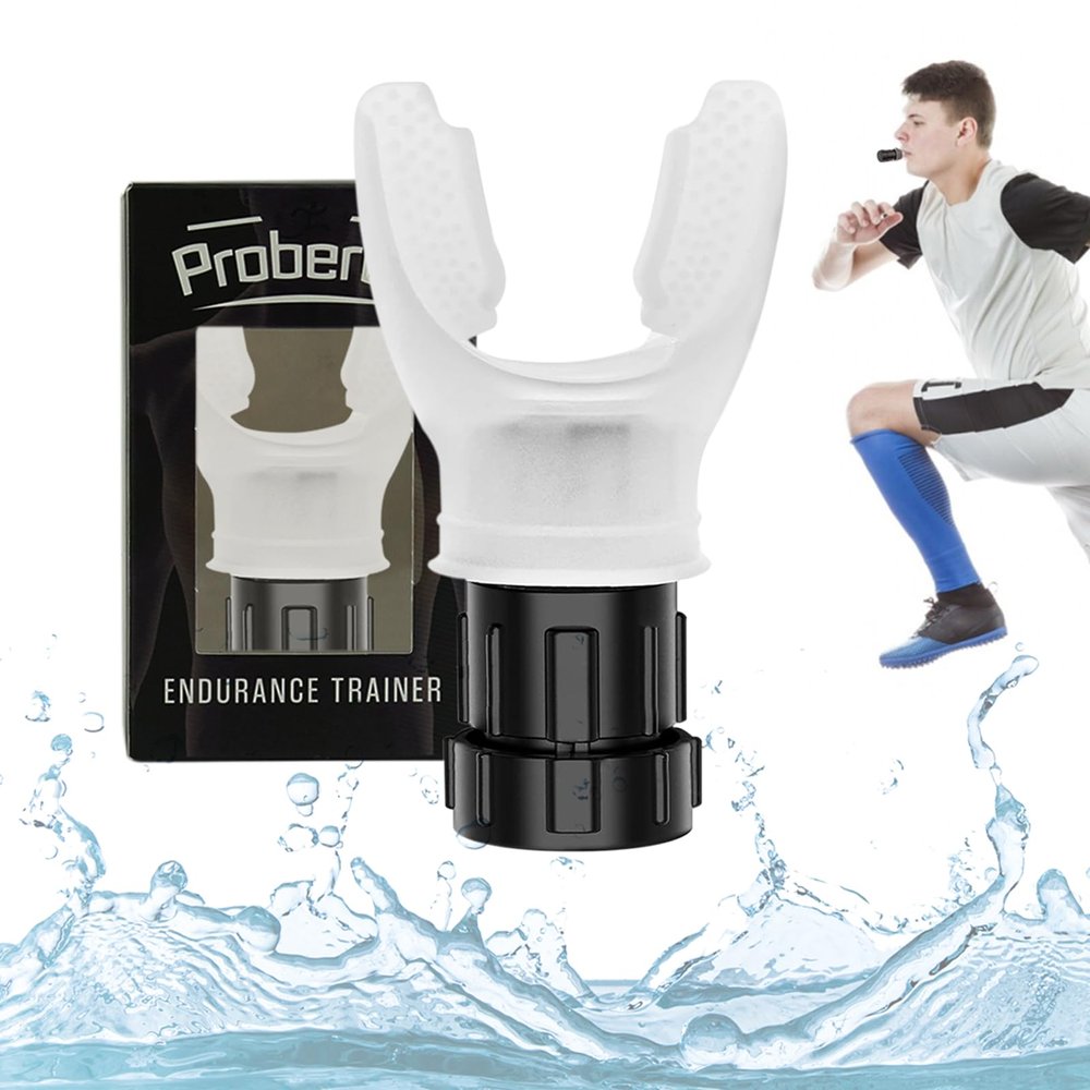 Proberos Breathing Trainer, Portable Muscle Trainer, Exercise Trainer with Resistance Adjustable, Easy to Clean and Use, Improve Strength and Endurance, White