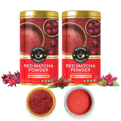Teacurry Red Matcha (50 gram) - Pure Hibiscus Powder for Glowing Skin, Immunity and Digestion | 100% Pure and Natural Hibiscus
