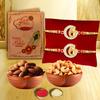 AWANI TRENDS Rakhi Gift For Brother Gold Plated Ganesh Rakhis with Almonds and Cashew Gift pack Dry Fruits Combo - Rakshabandhan Gift Combo (Cashew & Almonds) view 1