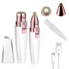 Dkriva Compact Facial Epilator  Portable USB Rechargeable Painless Facial Hair Remover Machine, Mini Face Shaver For Women, Eyebrow Trimmer, Lip Chin Hair Removal (1 PCS) view 3