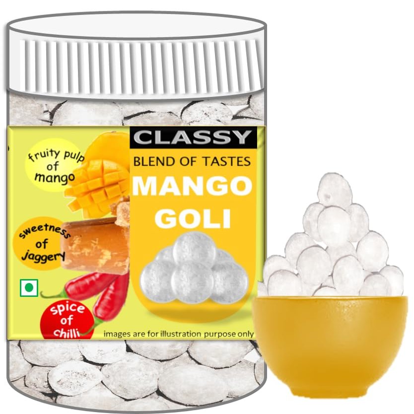 CLASSY BLEND OF TASTES MANGO GOLI | 350gms (JAR) | JAGGERY CANDY | DIGESTIVE CHURAN PACHAK | MOUTH-FRESHENER MUKHWAS | AFTER-MEAL SNACK