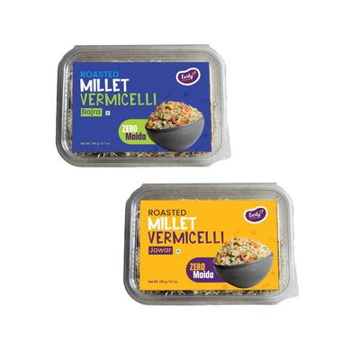 Early Foods - No Maida Jowar & Bajra Vermicelli | Millet Seviya | Sorghum & Pearl Millet Semia 190 gms x 2