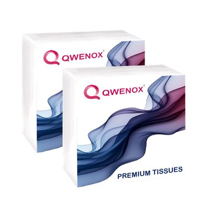 Amazon Brand QWENOX Tissue Paper Napkins for Dining Table - (Pack of 2 (100 Pulls))