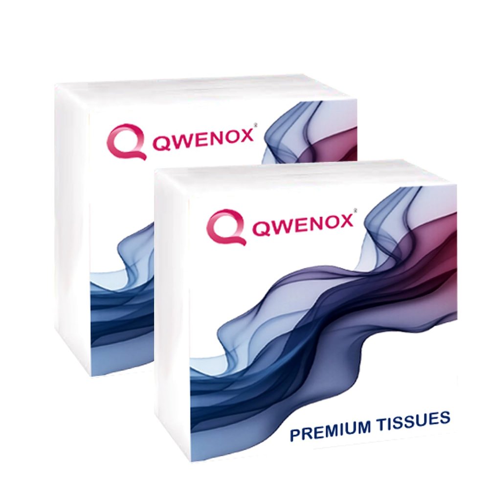Amazon Brand QWENOX Tissue Paper Napkins for Dining Table - (Pack of 2 (100 Pulls))