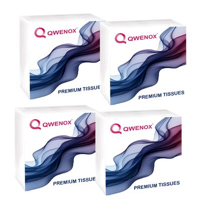 Amazon Brand QWENOX Tissue Paper Napkins for Dining Table - (Pack of 4 (200 Pulls))