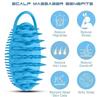 2 in 1 Bath and Shampoo Body Brush, Silicone Exfoliating Body Scrubber for Use in Shower, Premium Silicone Loofah, Head Scrubber, Scalp Massager, Easy to Clean (blue) view 2