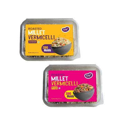 Early Foods - No Maida Ragi & Jowar Vermicelli | Millet Seviya | Finger Millet/Sorghum Semia 190 gms x 2