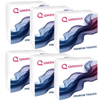 Amazon Brand QWENOX Tissue Paper Napkins for Dining Table - (Pack of 6 (300 Pulls))