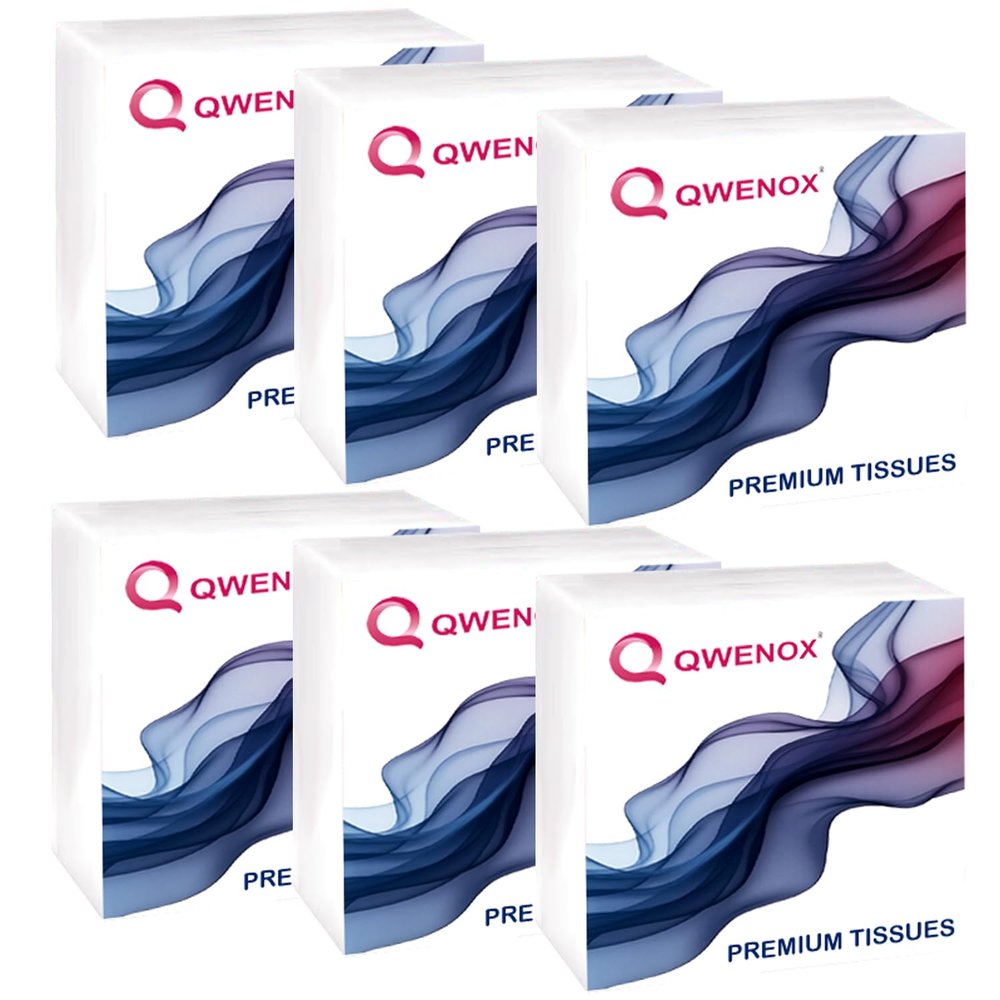 Amazon Brand QWENOX Tissue Paper Napkins for Dining Table - (Pack of 6 (300 Pulls))