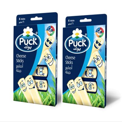 Puck Cheese Sticks Creamy & Smooth Cheese in Stick Form 6 Individually Wrapped Portions 108gm (Pack of 2)