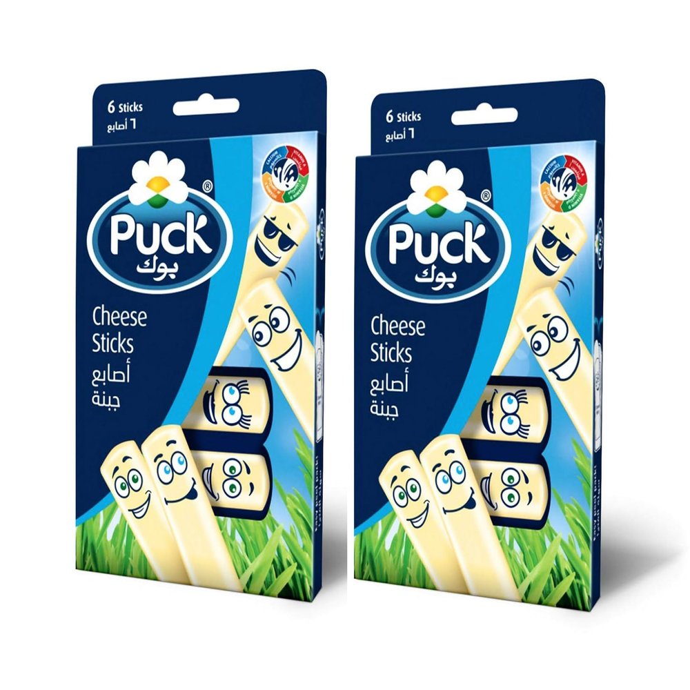 Puck Cheese Sticks Creamy & Smooth Cheese in Stick Form 6 Individually Wrapped Portions 108gm (Pack of 2)