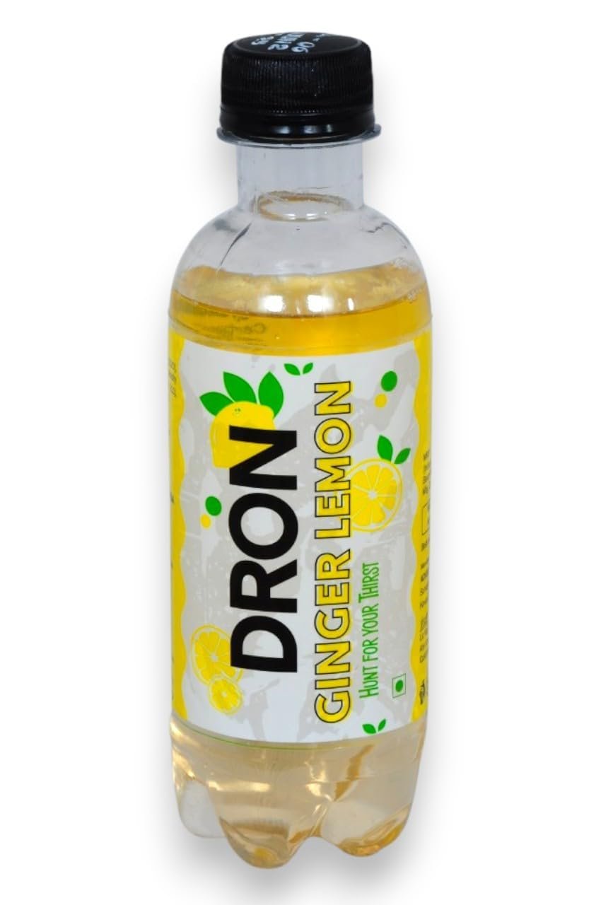 DRON Soft Drink 250ml Each (Pack of 8) | Zesty Refreshing Ready-to-Drink Beverage | Ideal for Travel & Daily Use (250ml X 8 Bottle, Ginger Lemon)