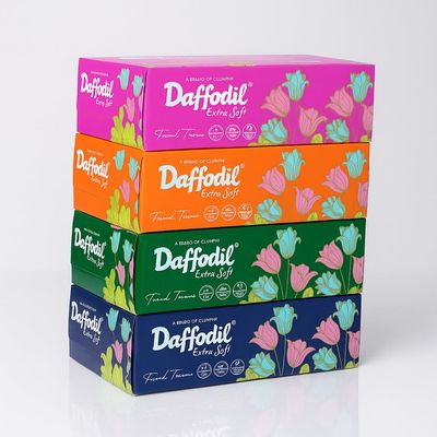 Daffodil Extra Soft 2 Ply Face Tissue Paper,Pack of 4 (100 Pulls/pack,400 Pulls total 800 Sheets) Soft,Oil Control, Skin Clarifying and Skin Friendly Tissue