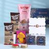 FlowerAura Premium Raksha Bandhan Hamper Include Designer Mandala Rakhi, BBQ Almonds, Set of 2 Cocolate Max Protein Bar, Roli Chawal & Rakhi Card In Box- Rakhi Gift for Brother, Bhai, Bhaiya & Cousins view 3