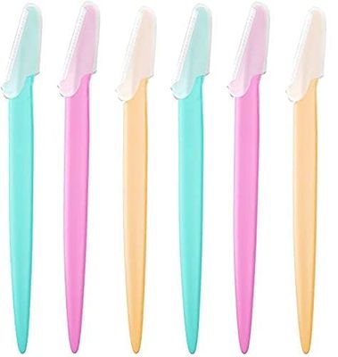 Eyebrow Razor for Women- Facial Hair Remover Razor for Eyebrow Shaping, Face & Upper Lips, with Safety Cover - Pack of 3 (Multi-Color)