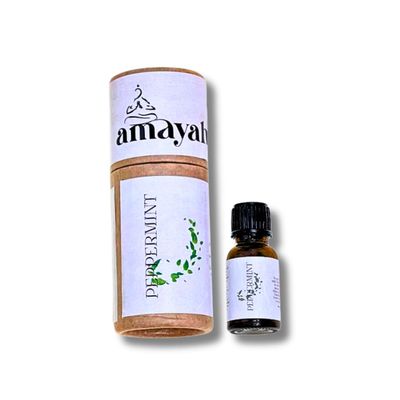 Amayah Peppermint Essential Oil for Headaches, Focus & Sinus Relief  15ml