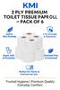 KMI 2 Ply Premium Toilet Tissue Paper Roll  Pack of 6 Roll In 1 | Soft & Absorbent | Septic Safe | Bathroom Tissue for Home & Commercial Use | Unscented | Skin-Friendly Toilet Paper view 3