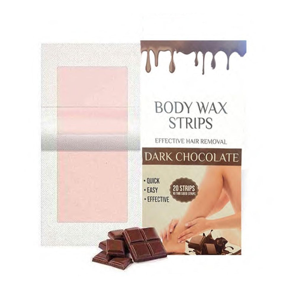 Hair Removal Waxing Strips for Face 20 Pcs Eyebrow, Upper Lip, Chin Wax Strips for Women & Girls Facial Wax for Home & Salon Use (Standard, Dark Chocolate)