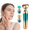 3-in-1 Electric Face Massager, Deep Cleansing and Skin Firming,Multi-Functional Beauty Device, Gold-Green view 3