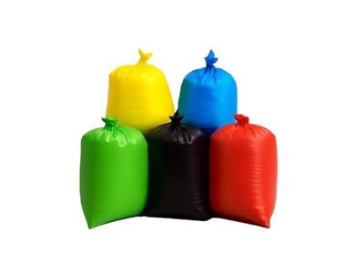 ECOLEAF Bio-Hazard/Bio-Medical Waste Bag | Red, Green, Black, Yellow, Blue Combo Pack of 25 (19 x 21 Inch) | 120+ micron Non-Chlorinated High Grade Hospital Printed Bio-Waste Bags