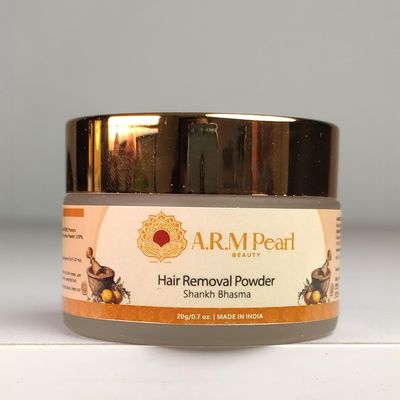 ARM Pearl Beauty Hair Removal Powder Shankh Bhasma Formula | 20g | Ayurvedic Post-Wax Herbal Powder | Reduces Hair Regrowth | Safe for All Skin Types | Paraben-Free, Natural