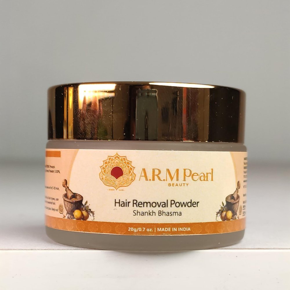 ARM Pearl Beauty Hair Removal Powder Shankh Bhasma Formula | 20g | Ayurvedic Post-Wax Herbal Powder | Reduces Hair Regrowth | Safe for All Skin Types | Paraben-Free, Natural