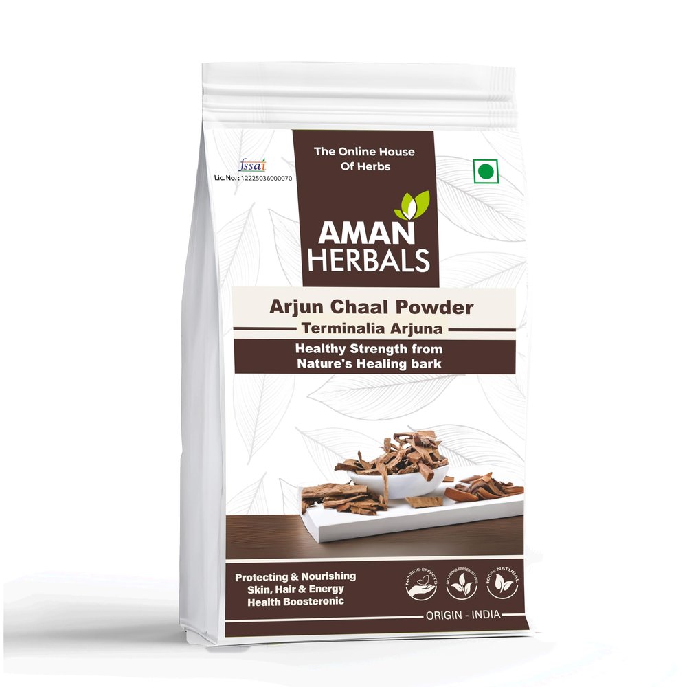 AMAN HERBALS Arjun Chaal Powder | 100% Natural & Pure Terminalia Arjuna Bark | Herbal Heart Support 200GM