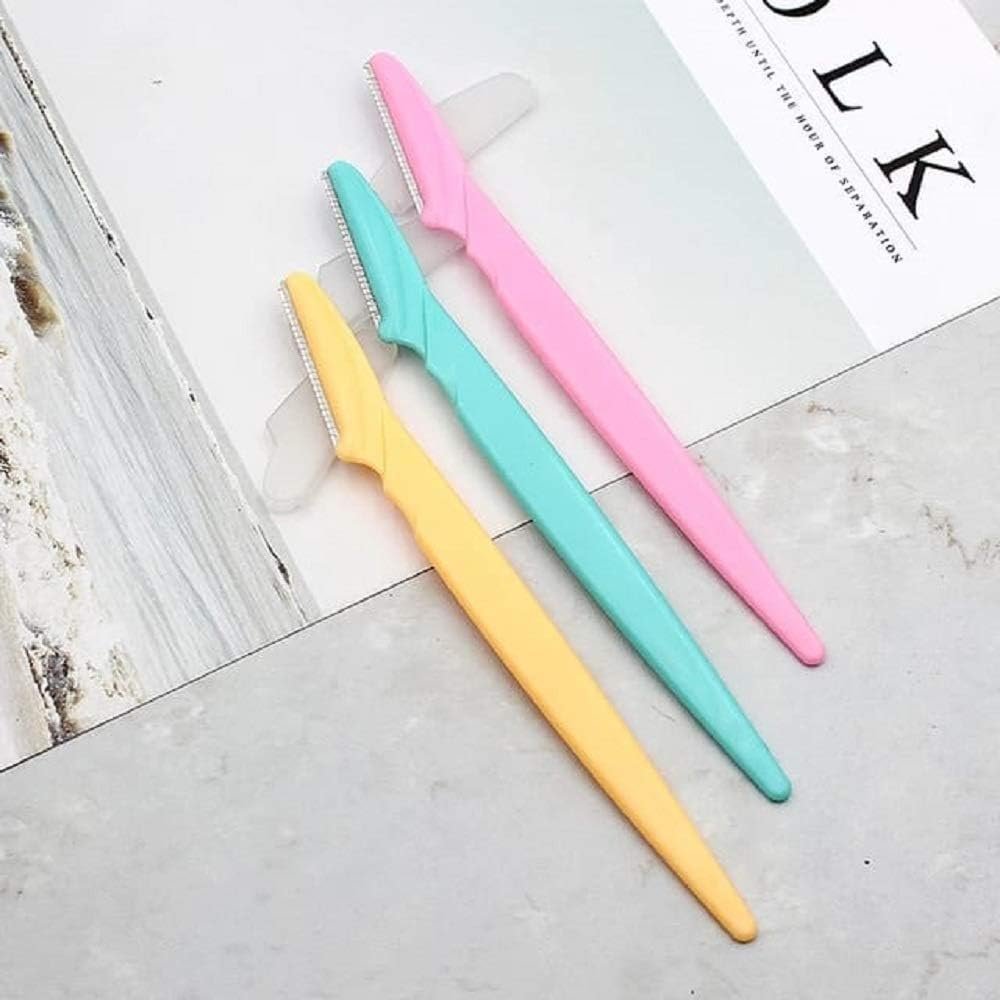 Eyebrows Razors Of Facial, Chin & Upper Lips Hair Removal, Eyebrow Shaper and Dermaplaning Tool Safe & Pain Free Remover (Pack of 3)