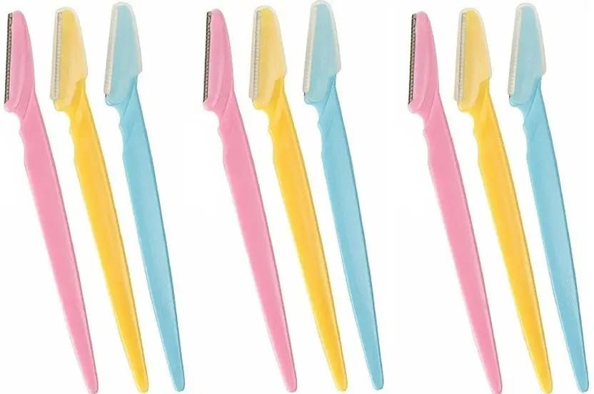 Eyebrows Razors Of Facial, Chin & Upper Lips Hair Removal, Eyebrow Shaper and Dermaplaning Tool Safe & Pain Free Remover (Pack of 9)