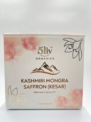 5liv Kashmiri Mongra Saffron Threads, A+++ Grade, for Cooking and Biryani (1 Gram)
