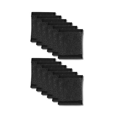 InteRES Black Stainless Steel Power Scrub Heavy Duty Non-Scratch Dishwashing Sponge Pad for Tough Oily Stains, Multipurpose Kitchen Utensil and Tile Cleaning (Pack of 12)