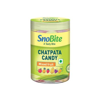 SnoBite Chatpata Fruit Candy 125g | Assorted Fruity Flavours | Tangy & Sweet Treats for Kids & Adults | Natural Fruit-Based Candy | Travel-Friendly Pack
