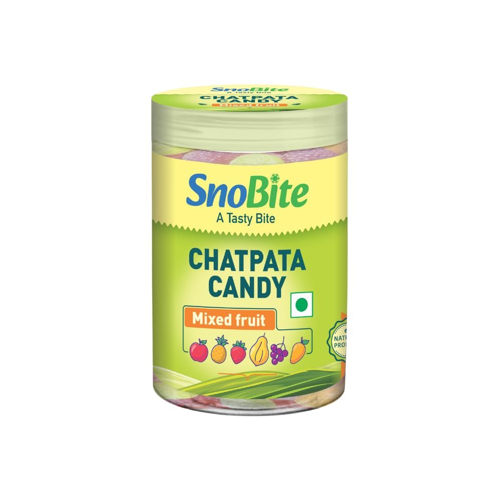 SnoBite Chatpata Fruit Candy 125g | Assorted Fruity Flavours | Tangy & Sweet Treats for Kids & Adults | Natural Fruit-Based Candy | Travel-Friendly Pack
