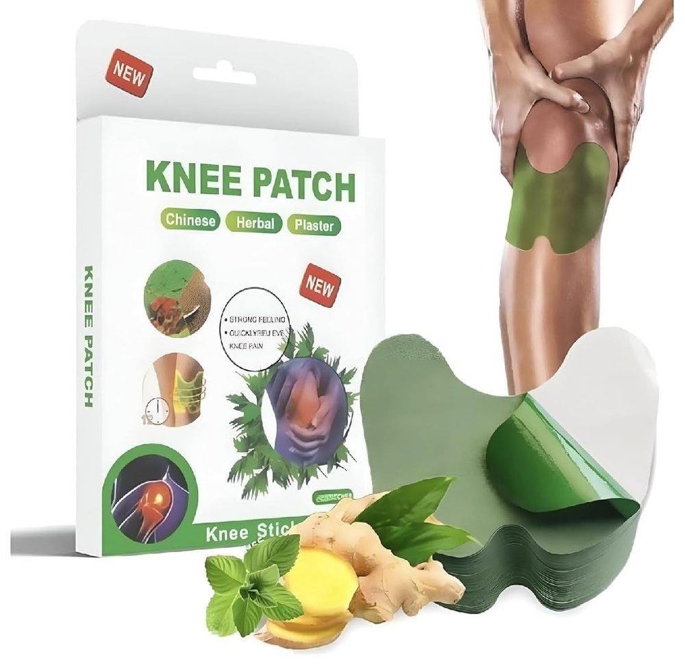 Hitexnetee Herbal Knee Pain Relief Patch  Chinese Herbal Plaster for Joint & Muscle Pain, Quick Relief Heating Pad, Natural Pain Reliever for Knee, Arthritis, Back & Body Pain