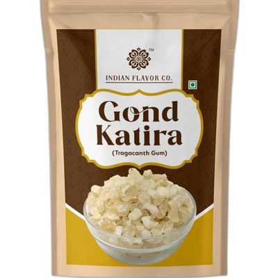Indian Flavor Co. Gond Katira 300g | Pure & Organic Edible Tragacanth Gum | Natural Cooling Herb for Laddus, Sharbats, Falooda & Ayurvedic Wellness