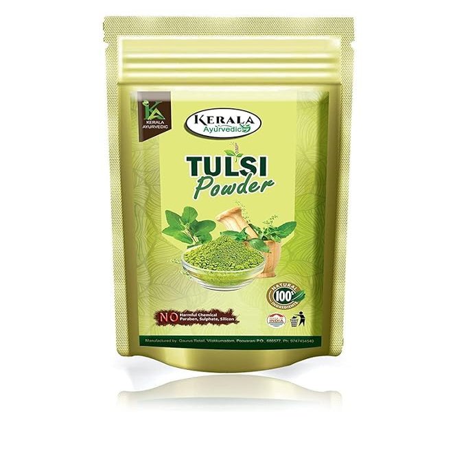 Kerala Ayurvedic Tulsi Powder, 200g Pouch | Boosts Immunity | Anti-septic | Anti-Inflammatory | Organically Harvested