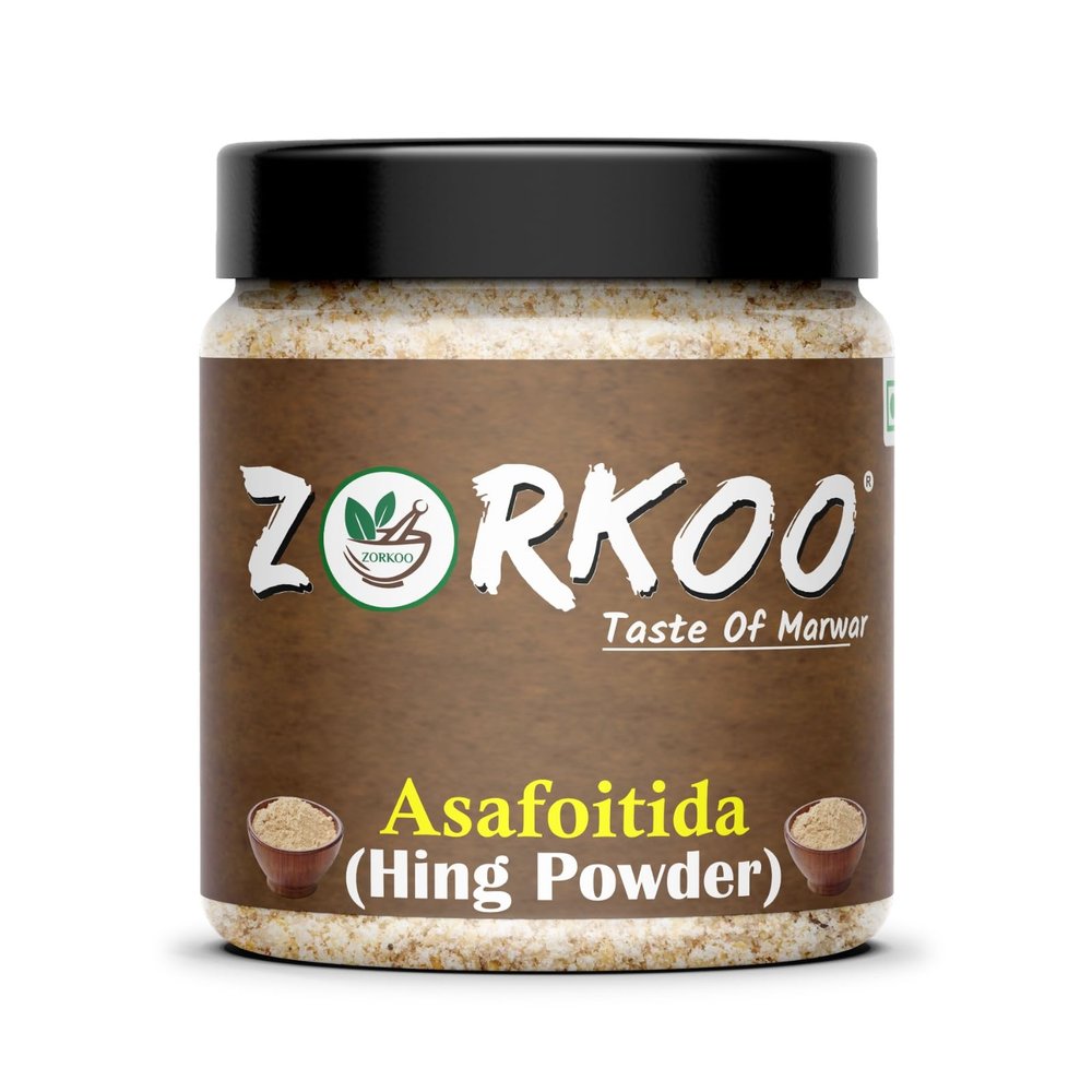 ZORKOO Hing Powder | Aromatic Asafoetida Spice for Indian Cooking | Ideal for Tadka, Curries, Lentils & Masala Blends | Strong Flavour Enhancer - 100Gm