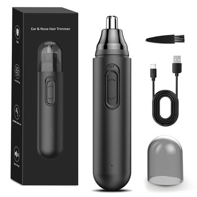 Brigin Nose Hair Trimmer For Men And Women, 2-In-1 Professional Painless Usb Rechargeable Nasal And Ear Hair Trimmer, Ipx7 Waterproof, Wet And Dry, Safe, Comfortable And Easy To Clean (Black) (Gray)