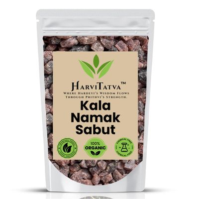 HarviTatva Kala Namak Sabut (Whole) Organic Black Salt | Kaala Namak, Bire Noon, Sulemani Namak, Himalayan Black Natural Ayurvedic Mineral- 400gm
